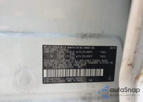 2019 Toyota Rav4 Le из США, поврежденный, VIN 2T3H1RFV7KC031575